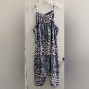Fifth & Park Sz XL Blue and White Sun Dress/Swim Suit Cover